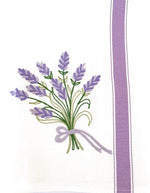 Asciuga piatto con lavanda e riga lilla laterale