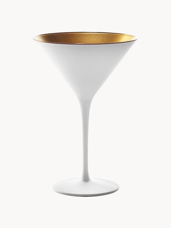 Coppa Stolzle cristallo rivestito bianco con interno oro per cocktail eleganti

