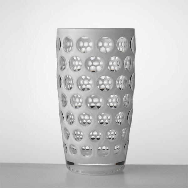 tumbler Lente alto bianco Mario Luca Giusti in acrilico effetto vetro molato, design italiano elegante, disponibile in vari colori su marikadepaola.it