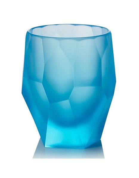 Tumbler Super Milly turchese effetto frost Mario Luca Giusti in acrilico sfaccettato, bicchiere maxi elegante e resistente, disponibile in diversi colori