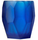 Tumbler Super Milly blu effetto frost Mario Luca Giusti in acrilico sfaccettato, bicchiere maxi elegante e resistente, disponibile in diversi colori