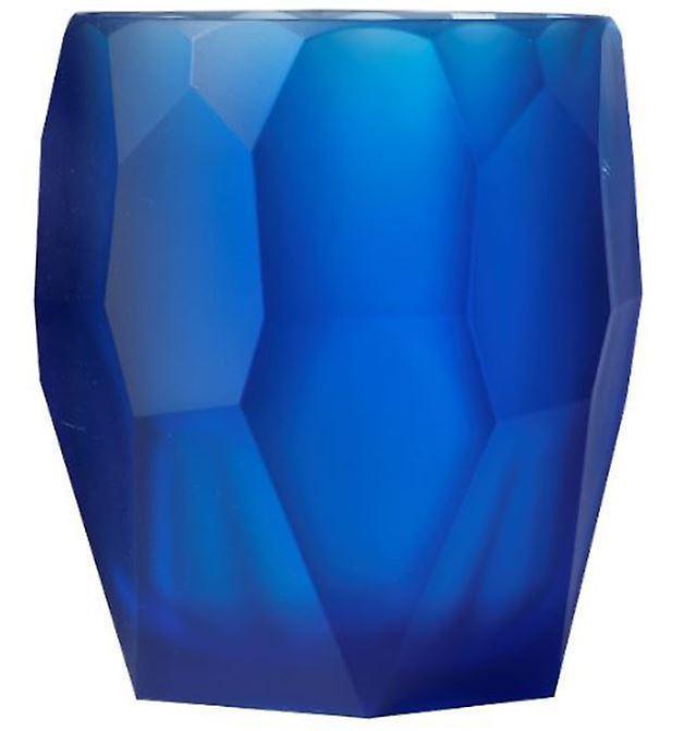 Tumbler Super Milly blu effetto frost Mario Luca Giusti in acrilico sfaccettato, bicchiere maxi elegante e resistente, disponibile in diversi colori