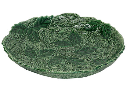 Grand Bolo Bas en céramique, Aiguilles et Houx, couleur : vert