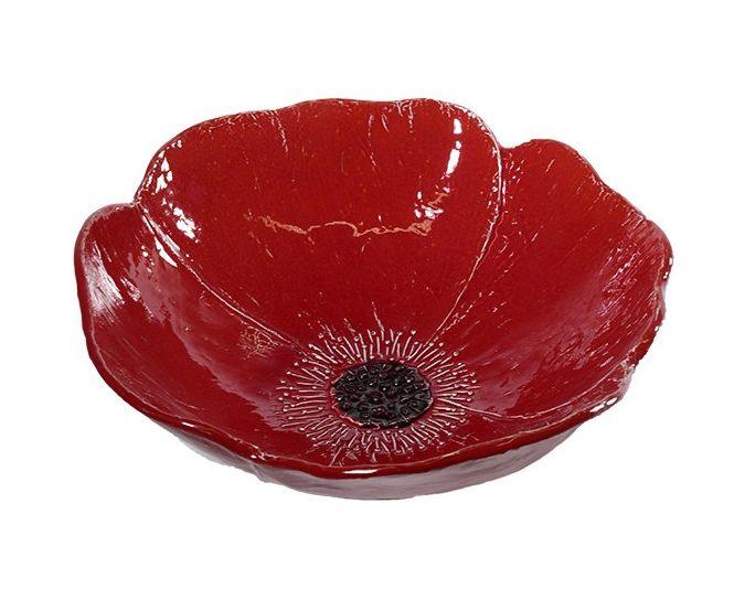 Grand bol Poppy en céramique toscane, diamètre 32 cm