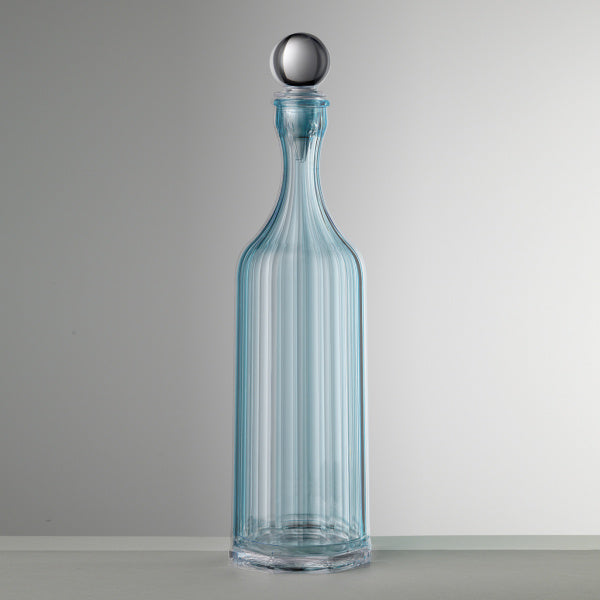 Bottiglia Bona in cristallo acrilico turchese con tappo trasparente – Mario Luca Giusti