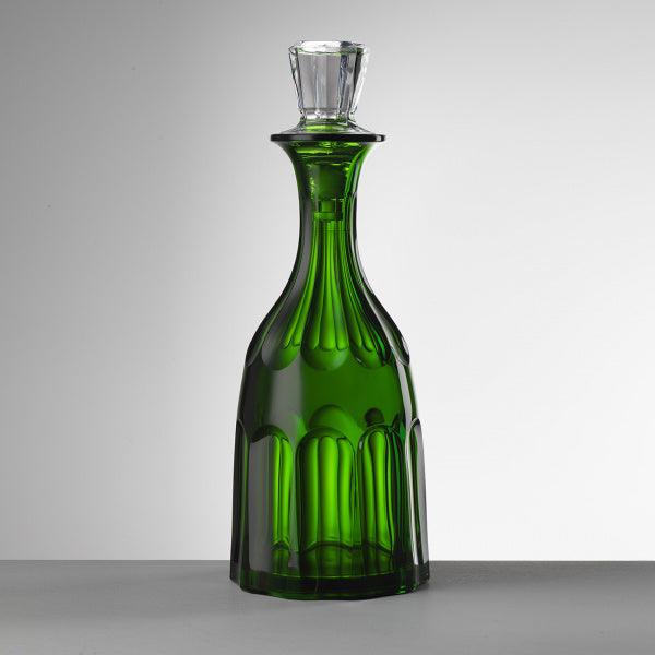 Bottiglia Aquarama verde in cristallo sintetico di Mario Luca Giusti con tappo trasparente