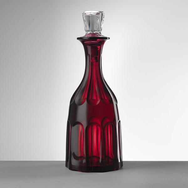 Bottiglia Aquarama rubino in cristallo sintetico di Mario Luca Giusti con tappo trasparente