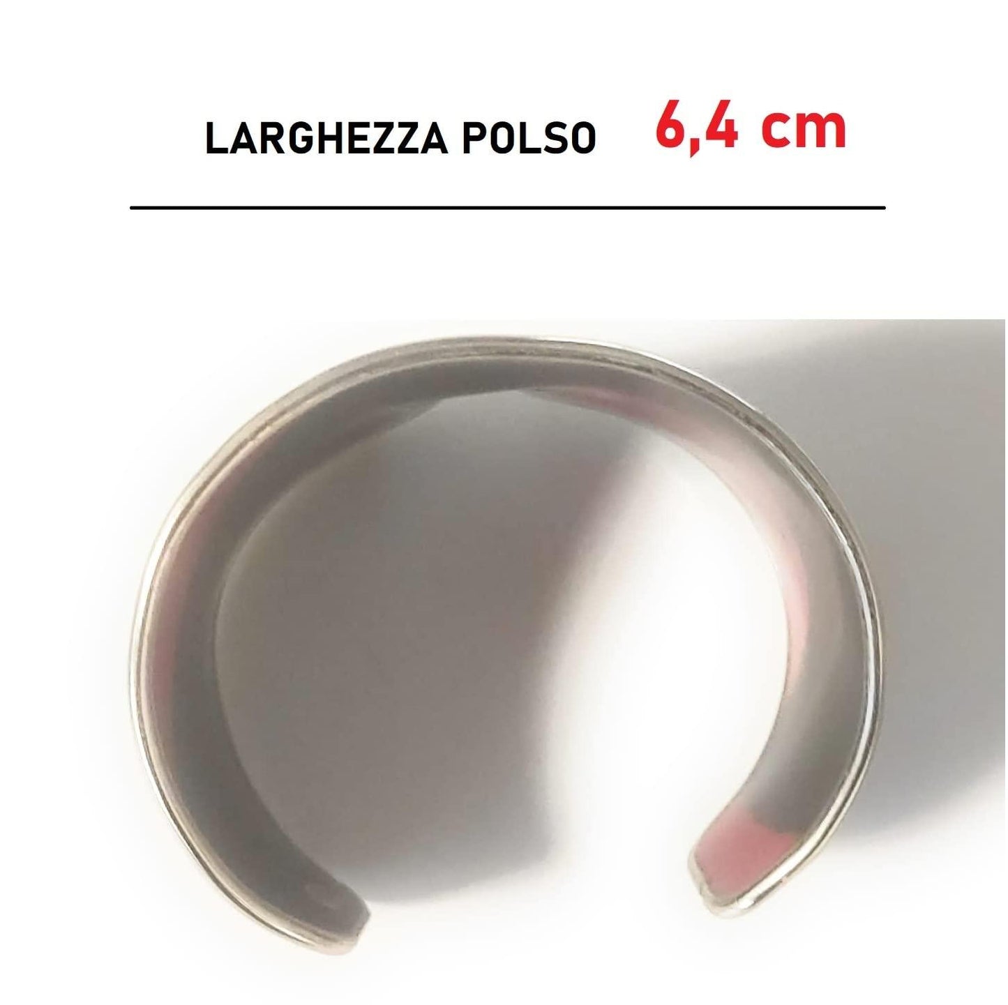 Bracciale rigido in resina epoxy Vulca, fatto a mano, rosso / nero