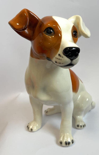 Handmade ceramic Jack Russell puppy, height 28 cm