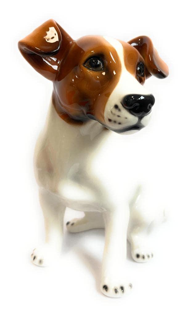 Handmade ceramic Jack Russell puppy, height 28 cm