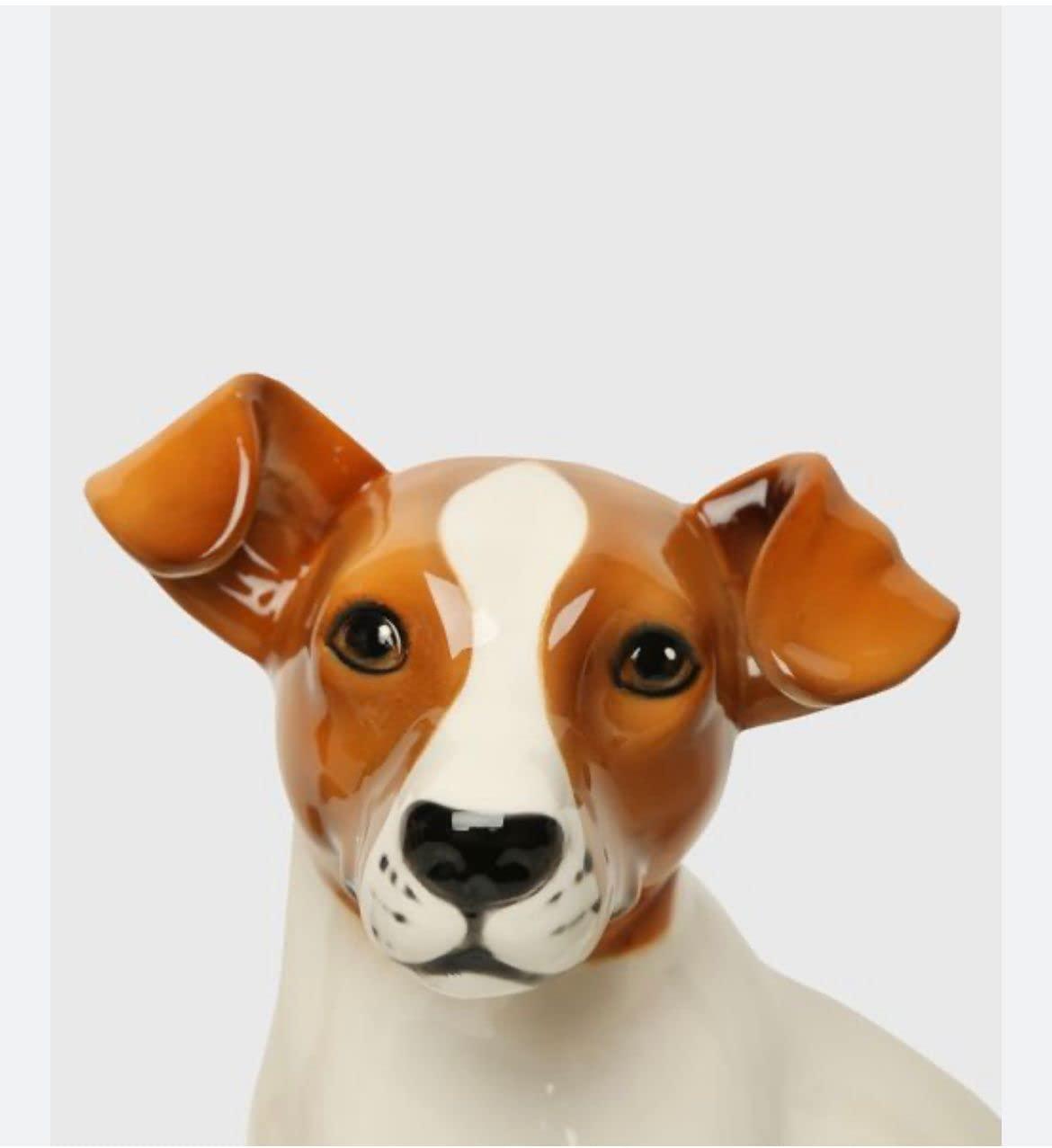 Handmade ceramic Jack Russell puppy, height 28 cm