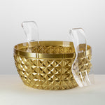 Insalatiera Churchill Mario Luca Giusti oro in acrilico , elegante e infrangibile, perfetta per yacht e tavole estive