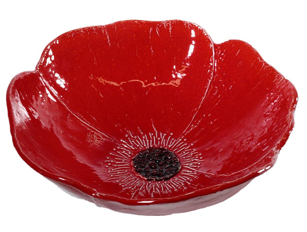 Ciotola Papavero in ceramica artigianale Virginia Casa, petali dipinti a mano, made in Italy.
