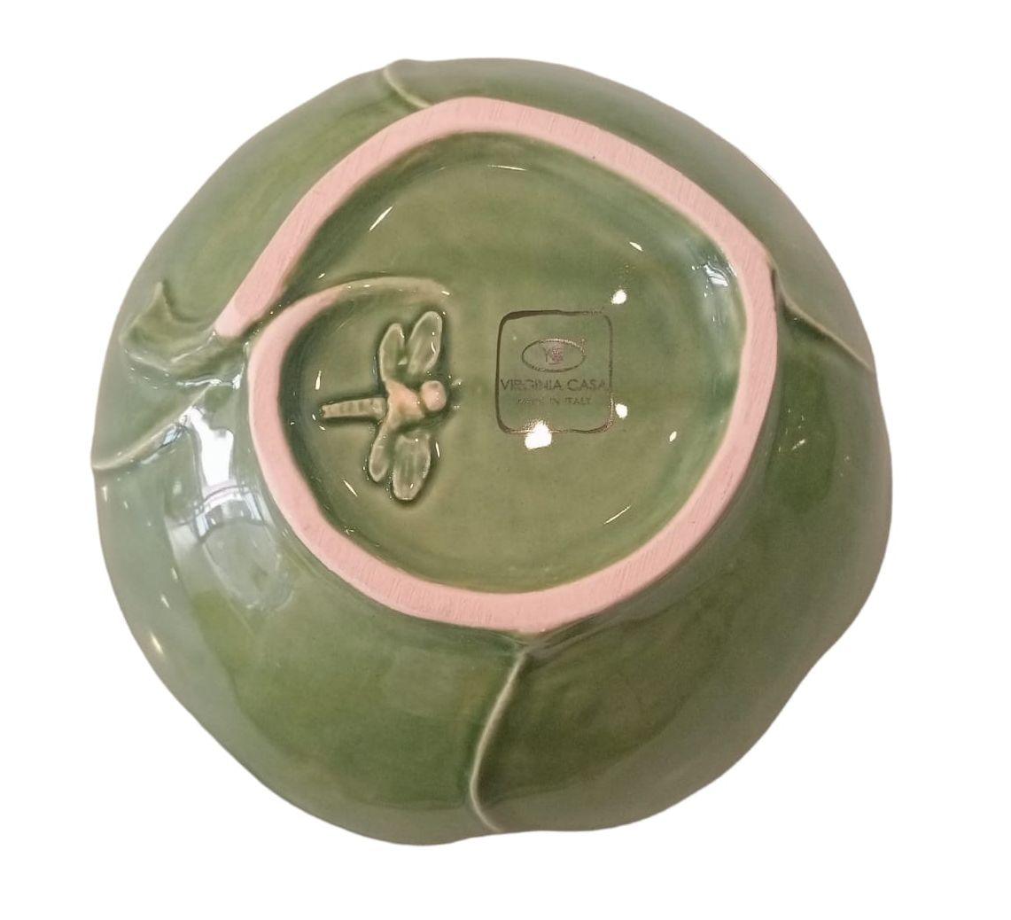Retro ciotola Quadrifoglio Virginia Casa con libellula in rilievo e marchio Made in Italy