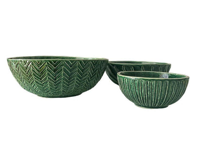 Ciotola / Insalatiera Verde Media 22 cm collezione Virginia Casa Ceramiche - MARIKA DE PAOLA - HOME DECOR