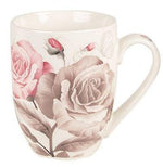 Mug in porcellana Clayre & Eef con rose rosa e beige e farfalle leggere

