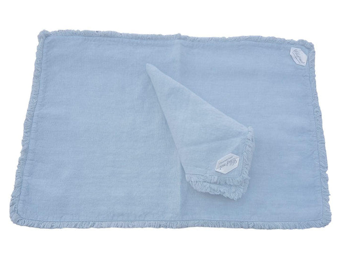 Chez Moi - Placemat with matching napkin in pure linen, Pearl Grey color