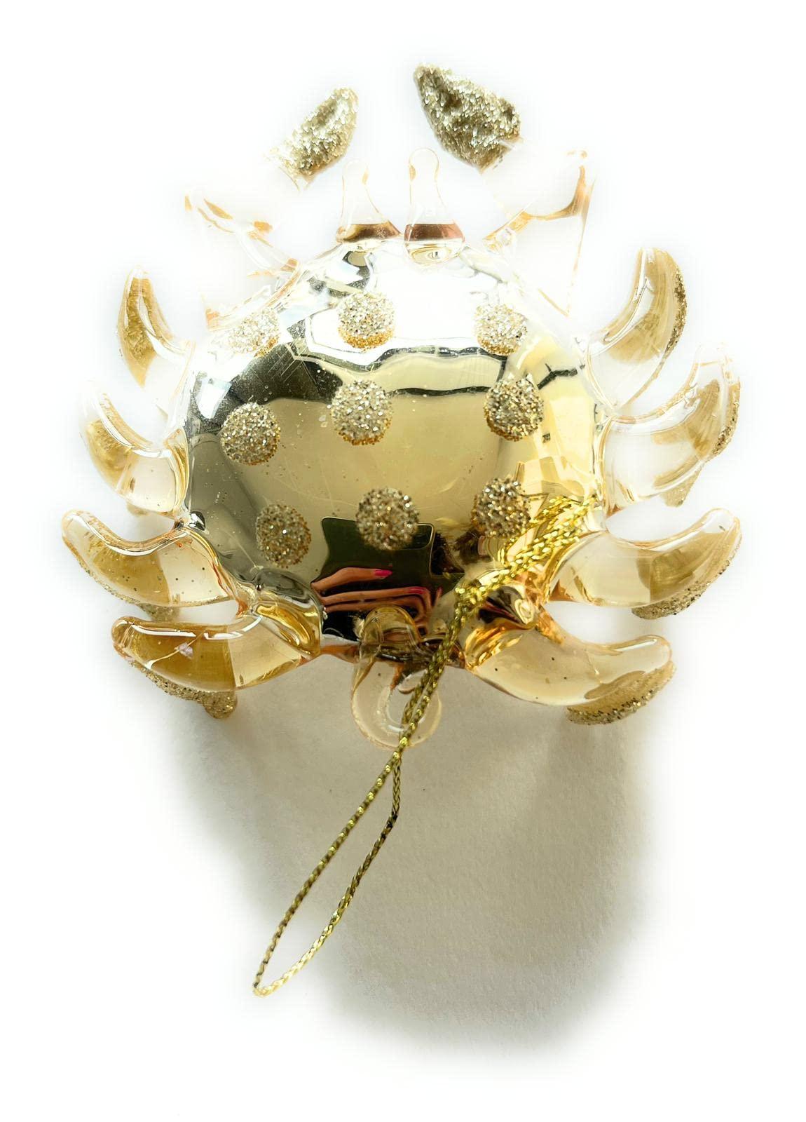 Pack de 2 petits crabes - Décorations de Noël, 1 couleur or et 1 couleur nacre