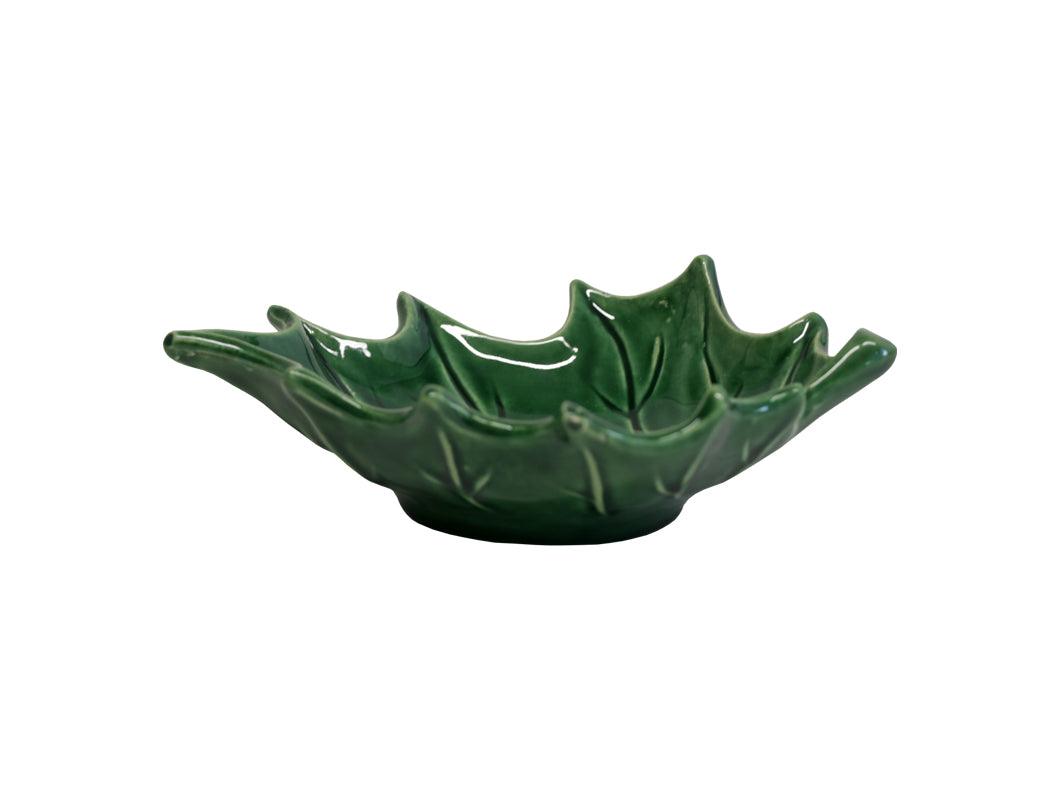 Coppetta Foglia di Agrifoglio in ceramica, colore: verde - MARIKA DE PAOLA - HOME DECOR