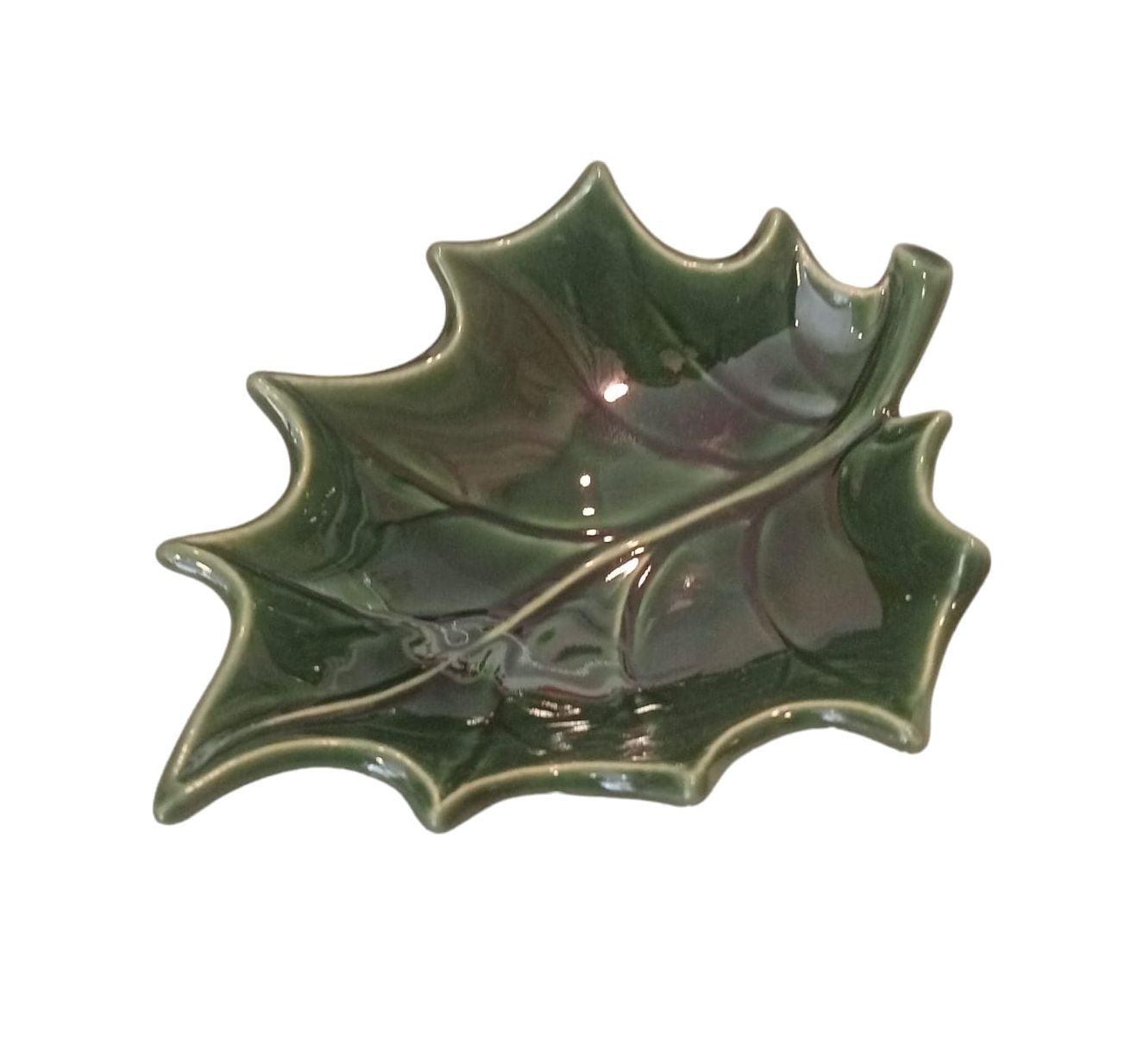 Coppetta Foglia di Agrifoglio in ceramica, colore: verde - MARIKA DE PAOLA - HOME DECOR