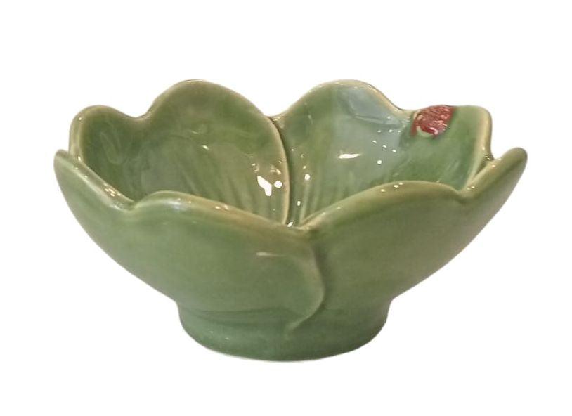 Coppetta Quadrifoglio Virginia Casa Ø18 cm in ceramica artigianale italiana, forma quadrifoglio