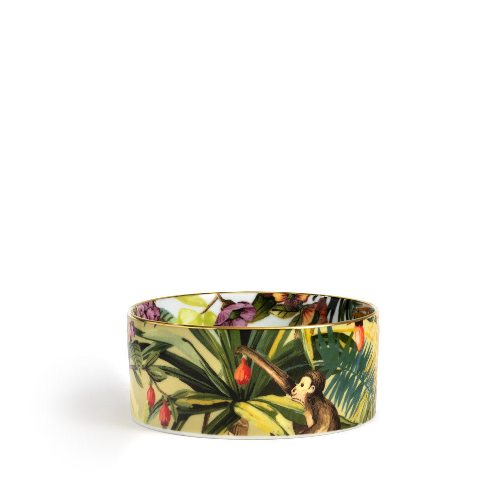 Coppetta Exotic Jungle Avocado Simone Guidarelli in porcellana con bordo oro