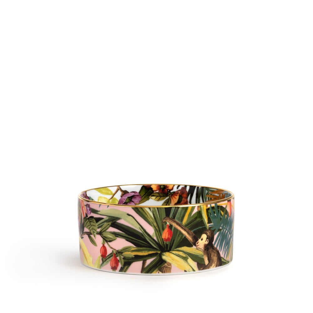 Coppetta décor Exotic Jungle Rose in porcellana rifinita a mano