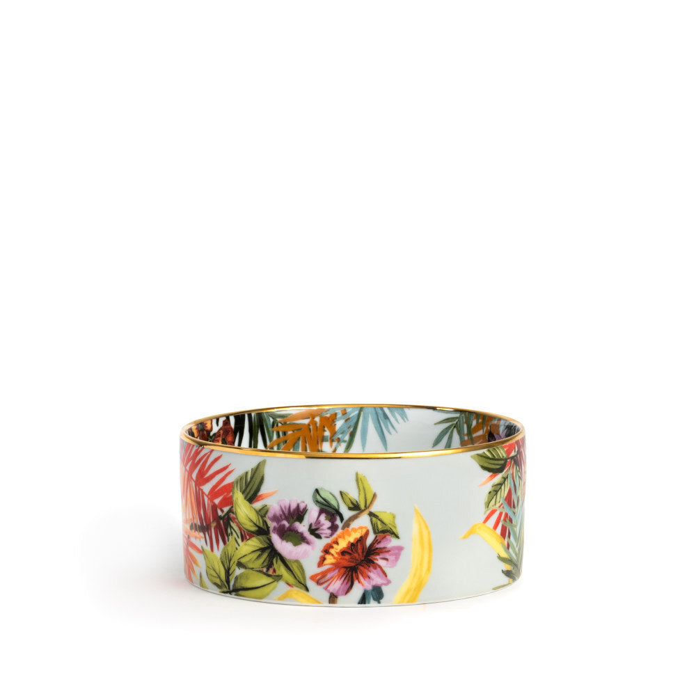 Coppetta Exotic Jungle Sky Simone Guidarelli in porcellana con bordo oro