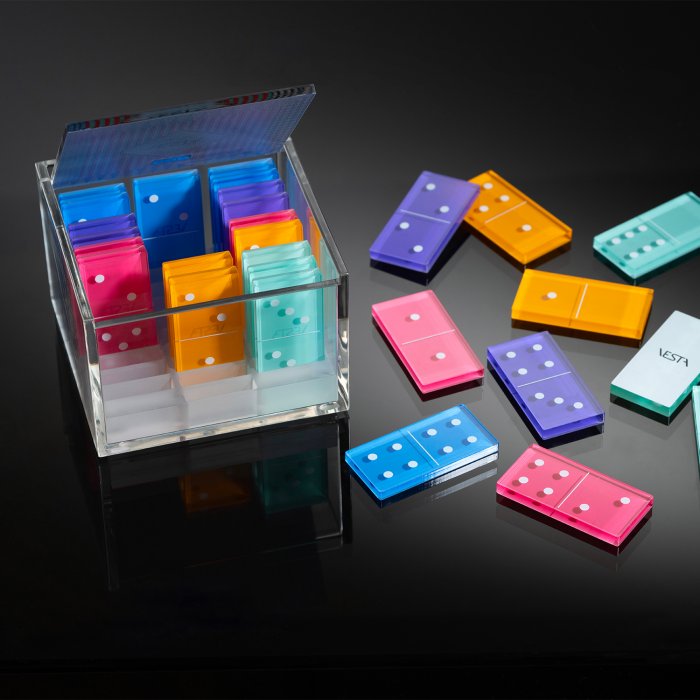 Board Game - Acrylic Crystal Dominoes, Vesta Home