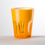 Bicchiere Double Face in acrilico arancio con interno bianco Mario Luca Giusti