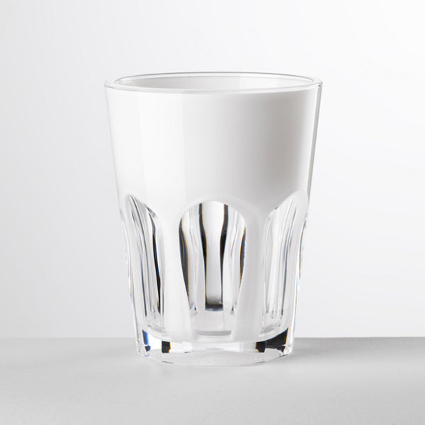 Bicchiere Double Face in acrilico bianco con interno bianco Mario Luca Giusti