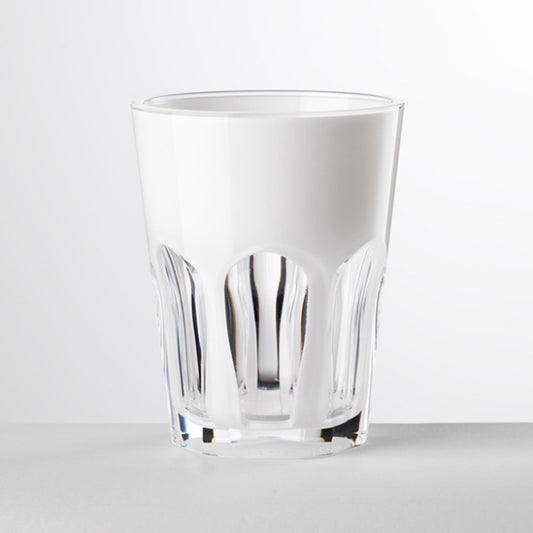 Bicchiere Double Face in acrilico bianco con interno bianco Mario Luca Giusti