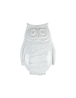 Evaporatore in ceramica bianca a forma di civetta Virginia Casa, da appendere al termosifone. Artigianato italiano decorativo e funzionale.