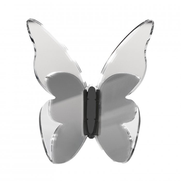 Farfalla decorativa argento specchio  del set Funny Butterflies Vesta design elegante in acrilico per arredi di casa e barca