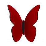 Farfalla decorativa rosso amaranto del set Funny Butterflies Vesta design elegante in acrilico per arredi di casa e barca