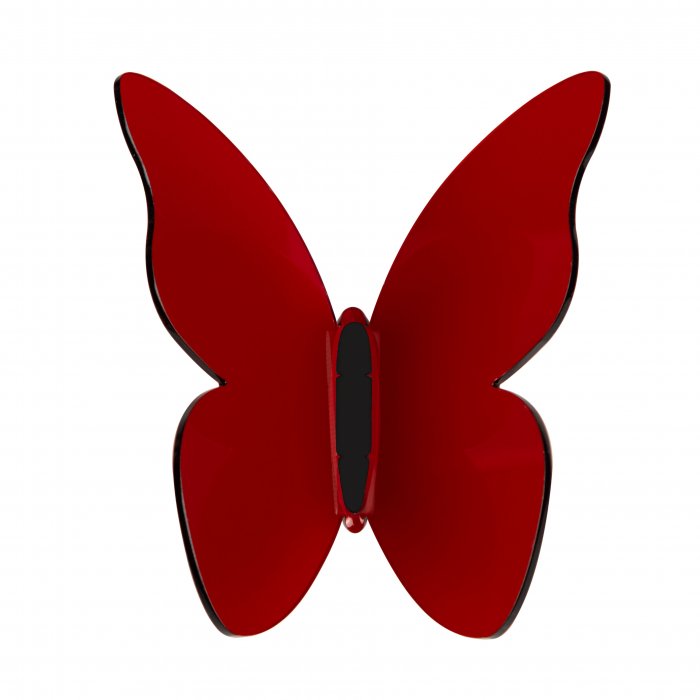 Farfalla decorativa rosso amaranto del set Funny Butterflies Vesta design elegante in acrilico per arredi di casa e barca