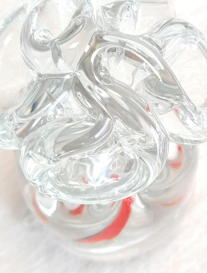 Glass Paperweight Statuette in the Shape of a Bag Containing Sea Creatures