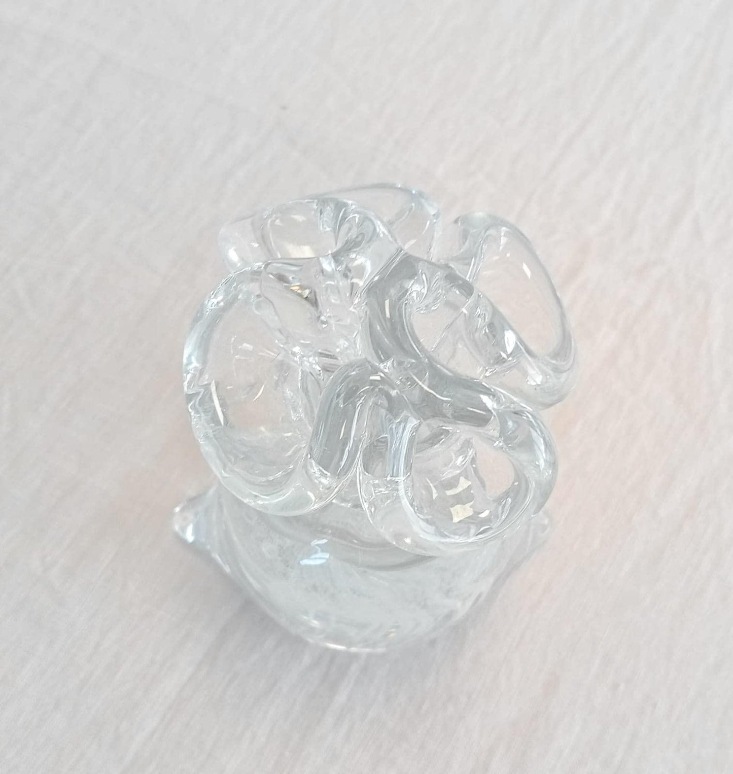 Glass Paperweight Statuette in the Shape of a Bag Containing Sea Creatures