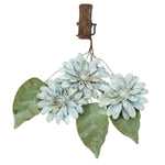 Fiore decorativo in ferro shabby chic con clip 16 cm, colore azzurro