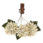 Fiore decorativo in ferro shabby chic con clip 16 cm, panna