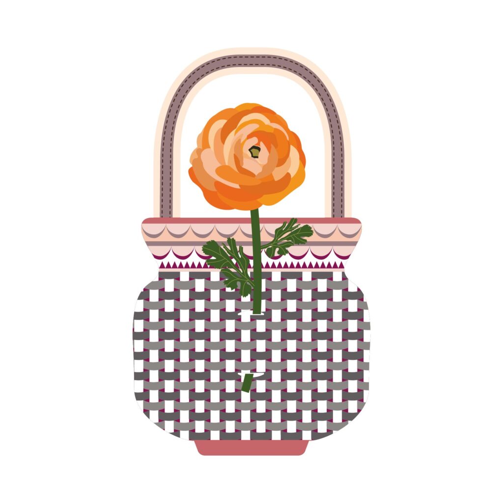 Special Moment Vesta ranuncolo in plexiglass su cartoncino vasetto: vitalità gioiosa e nuove emozioni.



