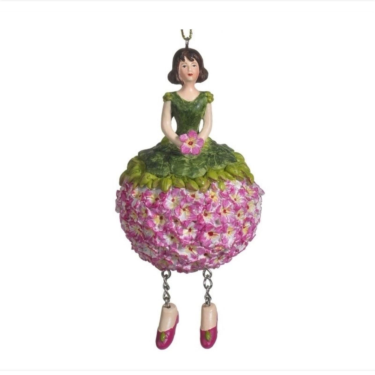 Fairy Flower artigianale a forma di geranio in resina dipinta, decorazione creativa da appendere o usare come segnaposto o nappa per mobili