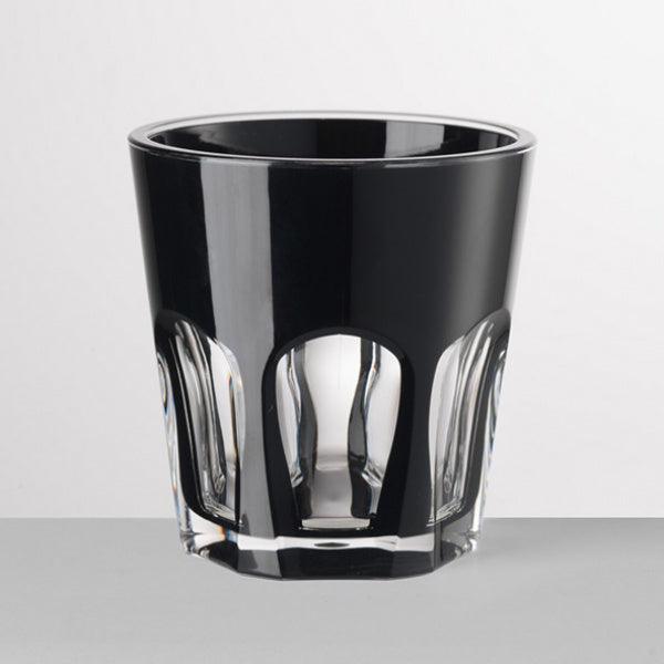 Bicchiere Gulli in acrilico lucido nero, design essenziale e pratico firmato Mario Luca Giusti