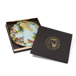 Piatto frutta Exotic Jungle Heavenly di Simone Guidarelli con elegante confezione regalo nera e dettagli oro.