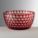 Insalatiera Lente rossa di Mario Luca Giusti in cristallo acrilico