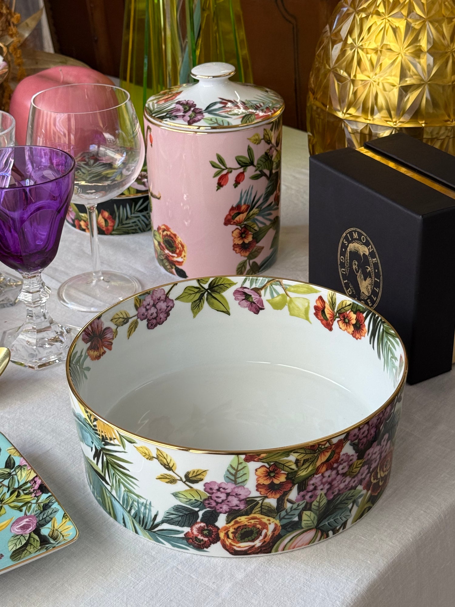 Exotic Jungle White Salad Bowl 23 cm – Simone Guidarelli