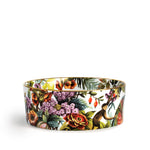 Insalatiera Simone Guidarelli Exotic Jungle White con motivi botanici e scimmia decorativa