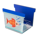 Vasetto portapianta in cristallo acrilico con pesce arancione stilizzato, decorazione colorata collezione JOY, idea bomboniera originale