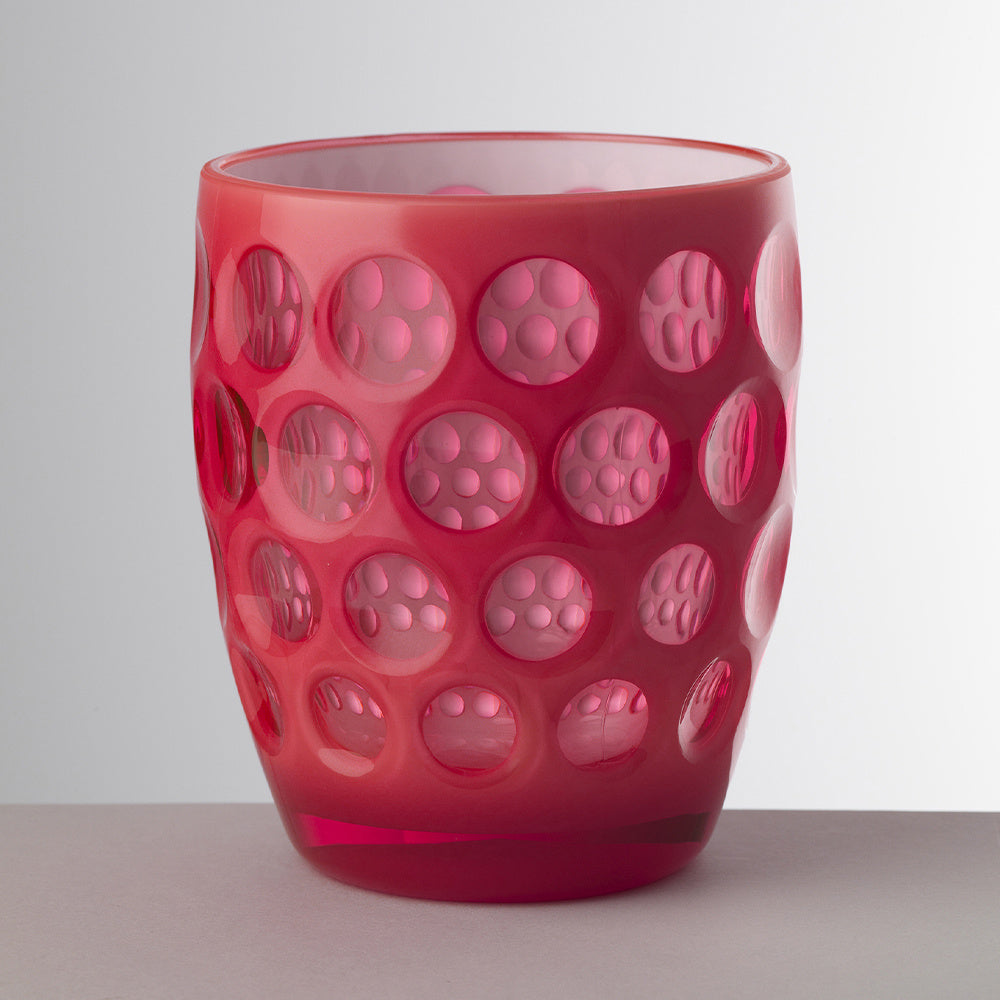 tumbler Lente basso fucsia interno bianco Mario Luca Giusti in acrilico, design elegante e infrangibile, perfetto per tavole estive di charme