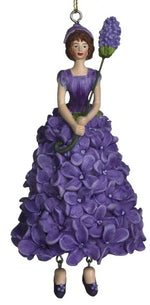 Fairy Flower artigianale a forma di lillà in resina dipinta, decorazione creativa da appendere o usare come segnaposto o nappa per mobili